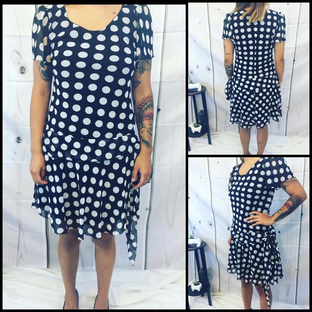 Vintage Polka Dot Flapper Dress